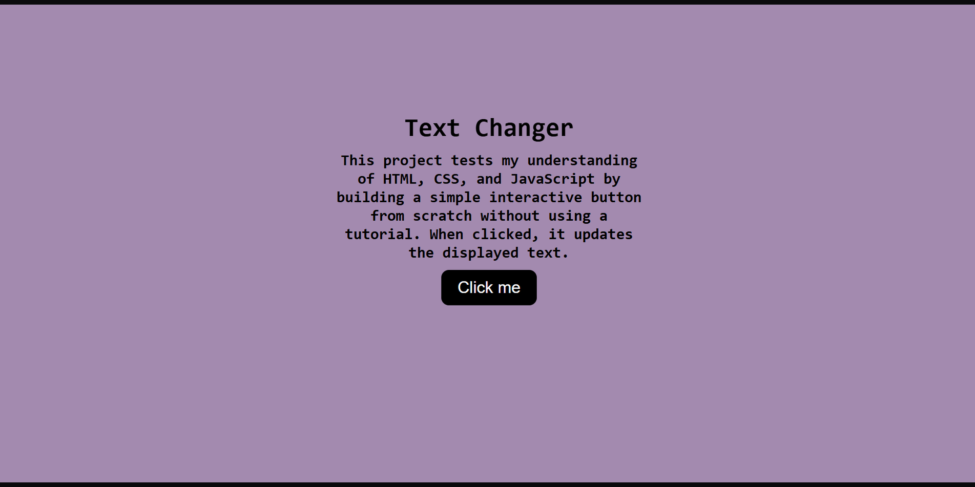 Screenshot of Text Changer project
